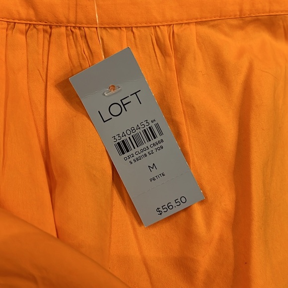 NWT LOFT Petite M Orange Square Neck Top - Picture 8 of 8